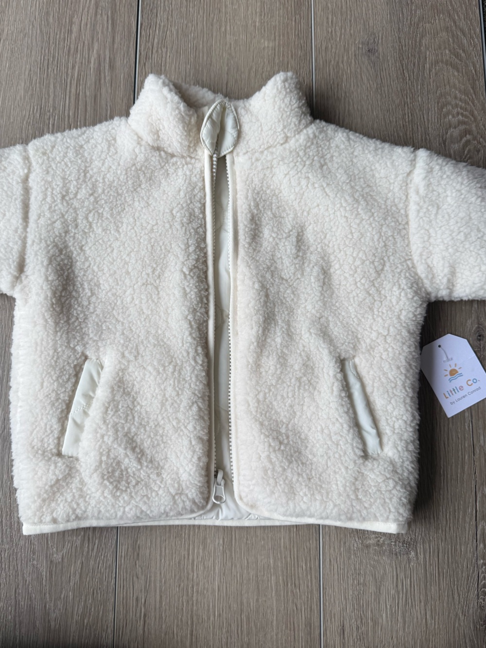 Little Co. by Lauren Conrad Reversible Sherpa Jacket NWT Toddler 18M Ivory